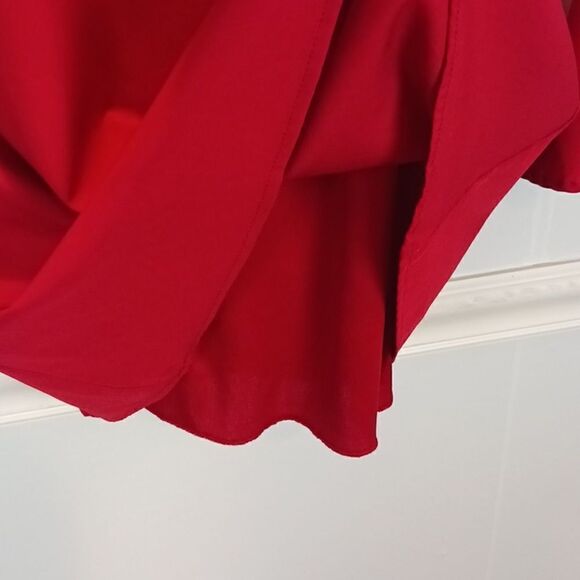 LULUS Made for me Cherry red flounce sleeve mini whimsigoth dress size small - Picture 7 of 13